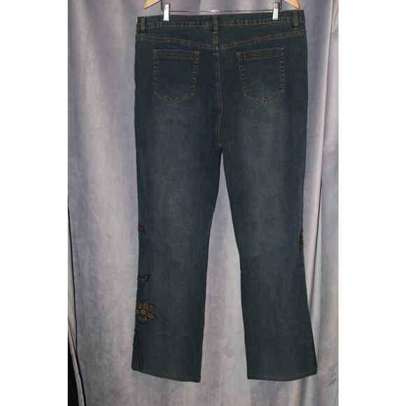 Diane Gilman Flared Jeans Plus Size 16 with Beads - Picture 4 of 5